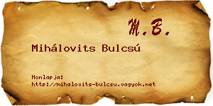Mihálovits Bulcsú névjegykártya