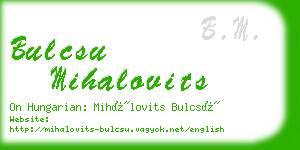 bulcsu mihalovits business card